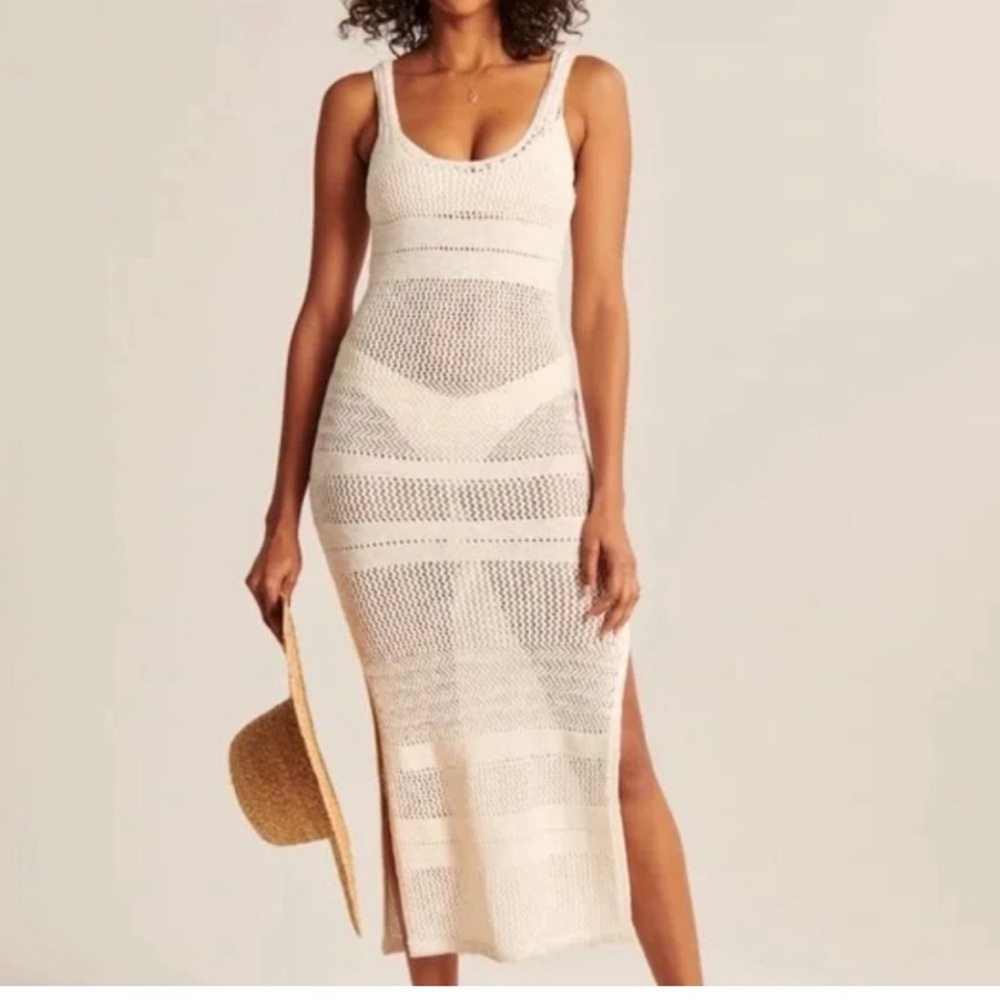 Abercrombie & Fitch Crochet Midi Dress Cover-Up